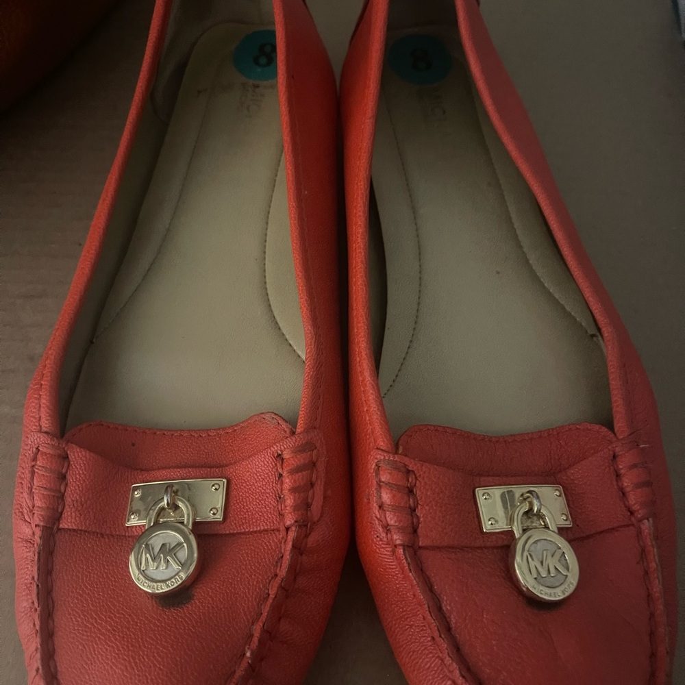 Michael Kors Red Leather Loafers for Women - Picture 4 of 5
